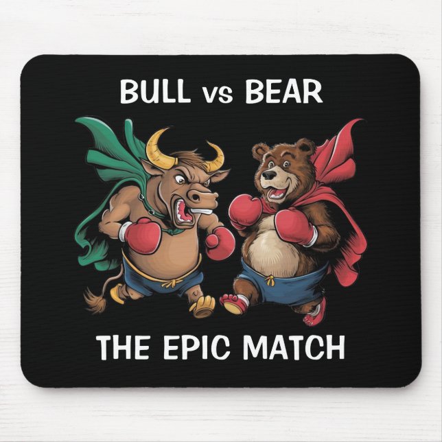 Bull and Bear Personalised Mouse Pad (Front)