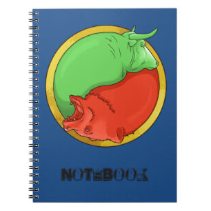 bull and bear spiral notebook