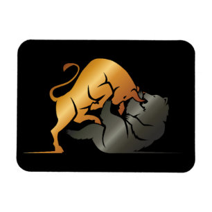 Bull and Bear Stock Market Trading Custom Magnet