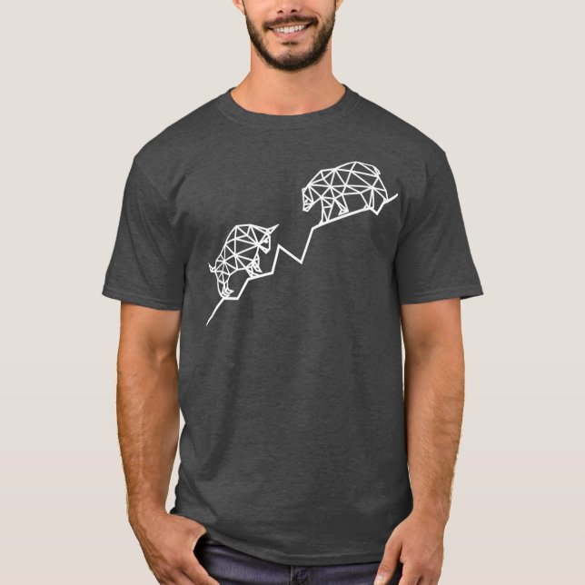 Bull and Bear Trading and Stock Market Investing T-Shirt (Front)