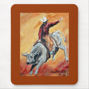 Bull and Rider Mousepad