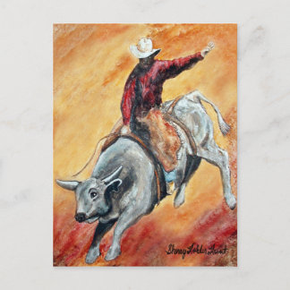 Bull and Rider Postcard