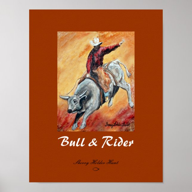 Bull and Rider Print - Customised (Front)
