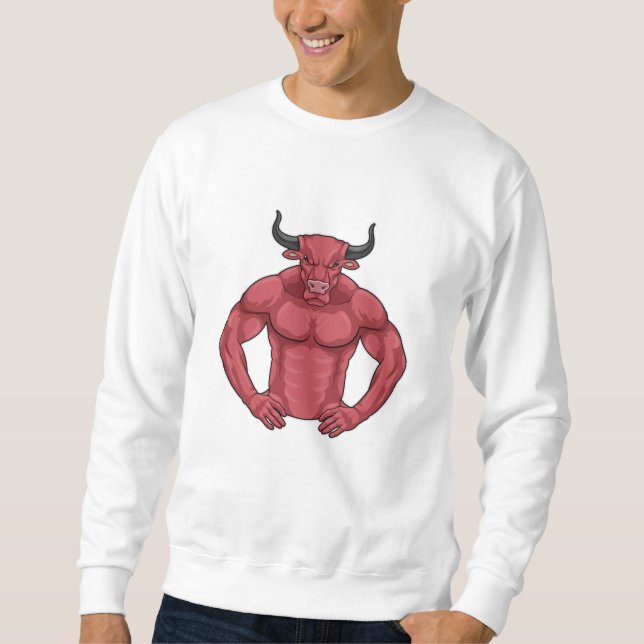 Bull as Bodybuilder extreme Sweatshirt (Front)