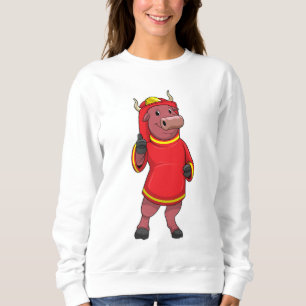 Bull as Firefighter with Helmet Sweatshirt