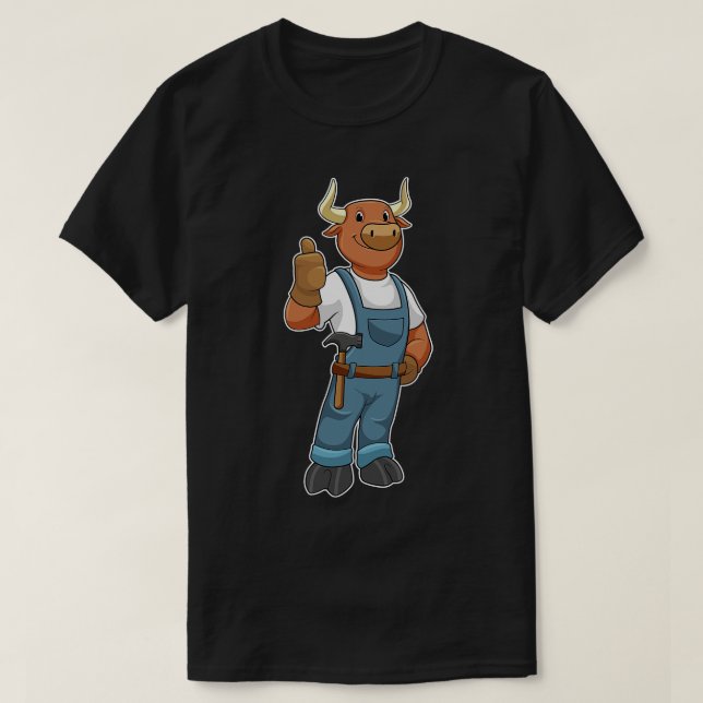 Bull as Handyman with Hammer T-Shirt (Design Front)