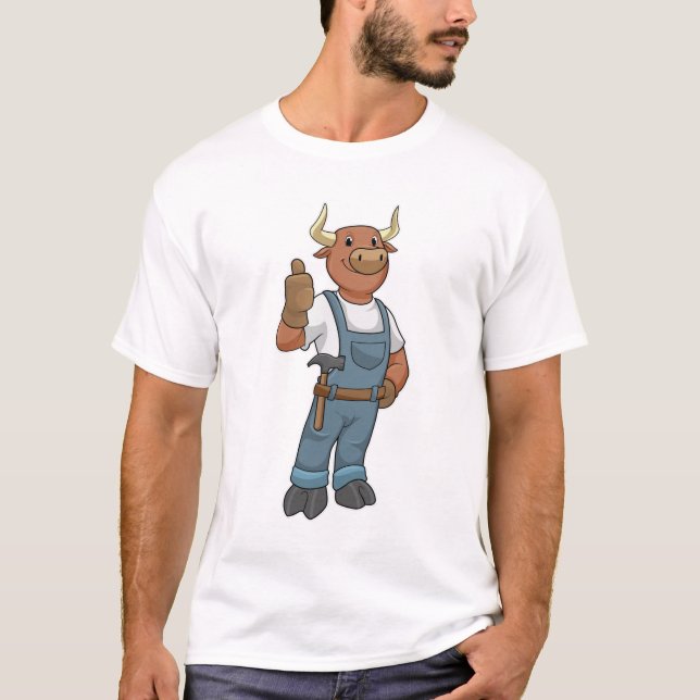 Bull as Handyman with Hammer T-Shirt (Front)