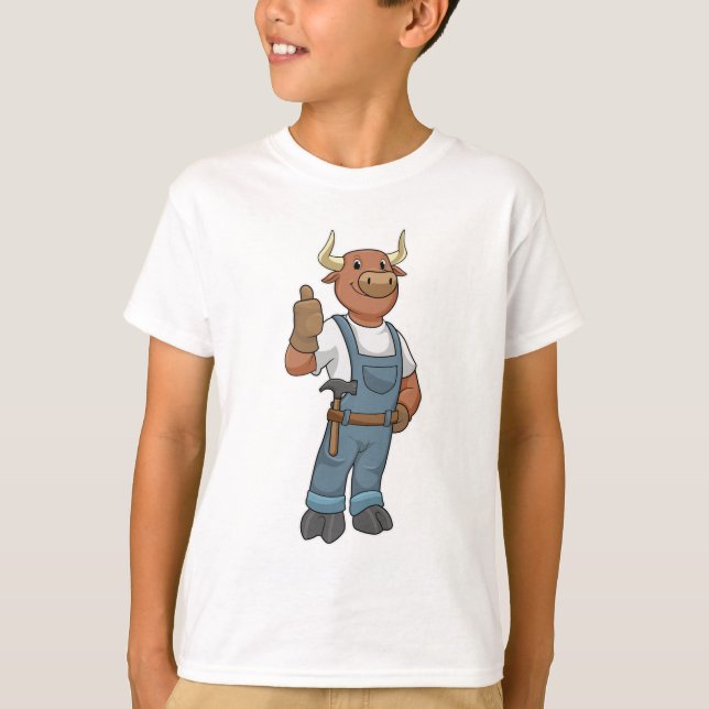 Bull as Handyman with Hammer T-Shirt (Front)