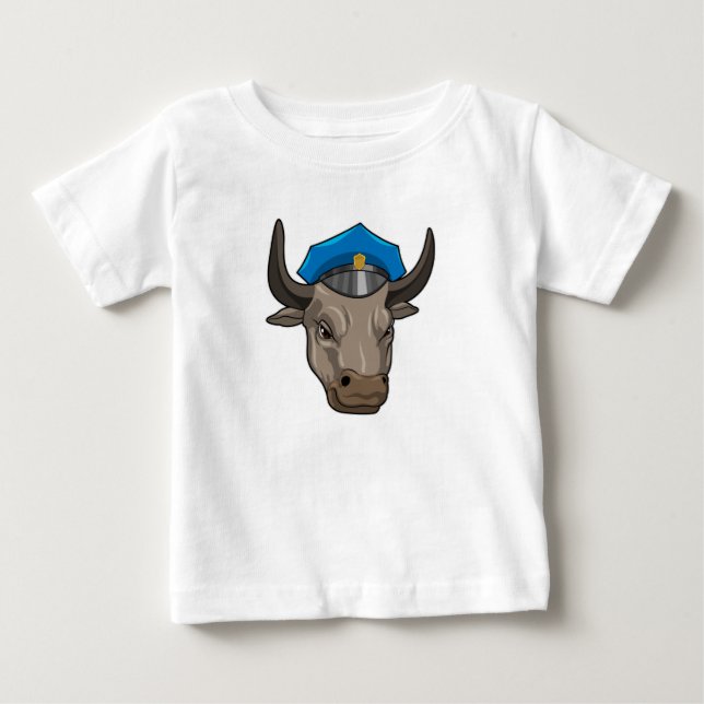 Bull as Police officer Police Baby T-Shirt (Front)