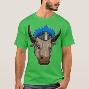 Bull as Police officer Police T-Shirt