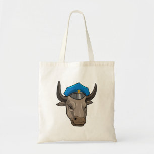 Bull as Police officer Police Tote Bag