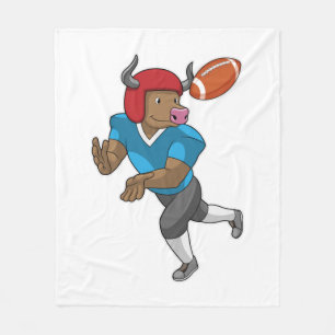 Bull at Football Sports Fleece Blanket