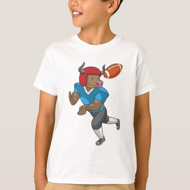 Bull at Football Sports T-Shirt (Front)
