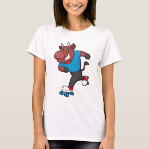 Bull at Inline skating with Roller skates T-Shirt