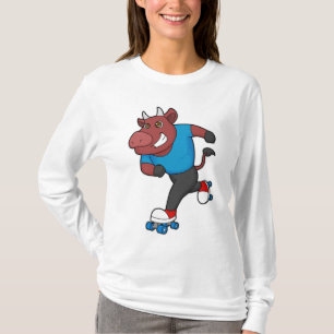Bull at Inline skating with Roller skates T-Shirt