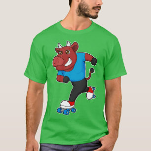 Bull at Inline skating with Roller skates T-Shirt