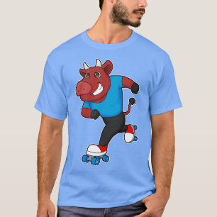 Bull at Inline skating with Roller skates T-Shirt