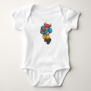 Bull at Sports with Football & Helmet Baby Bodysuit