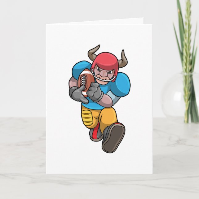 Bull at Sports with Football & Helmet Card (Front)