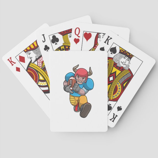 Bull at Sports with Football & Helmet Playing Cards (Back)