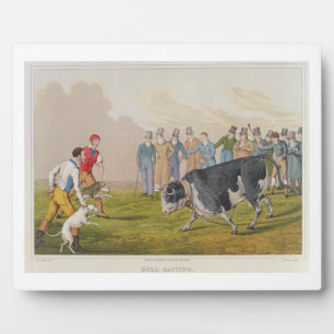 'Bull Baiting', pub.by Thomas McLean, 1820, (print Plaque