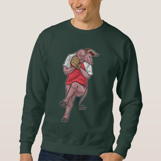 Bull Baseball Baseball glove Sweatshirt (Front)
