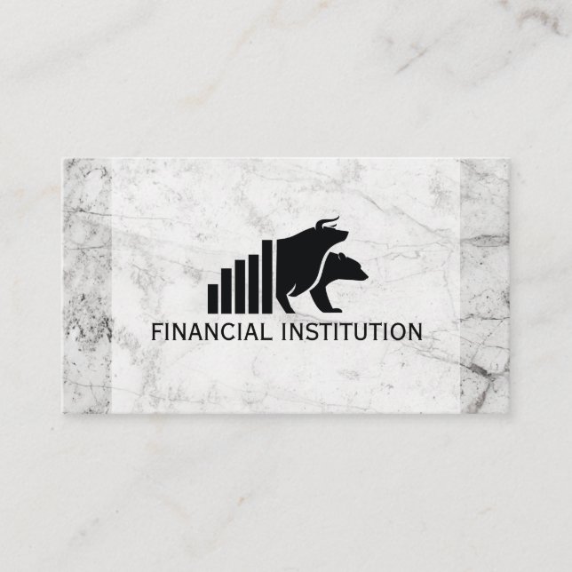 Bull Bear Bar Chart Logo | Financial Business Card (Front)