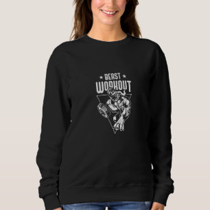 Bull Beast Workout Taurus Lifting Weights Gym Fitn Sweatshirt