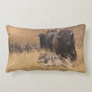 Bull Bison, Female, & Wolf Lumbar Cushion