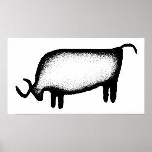 Bull - black poster