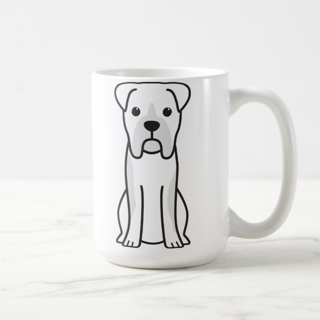 Bull Boxer Dog Cartoon Coffee Mug (Right)