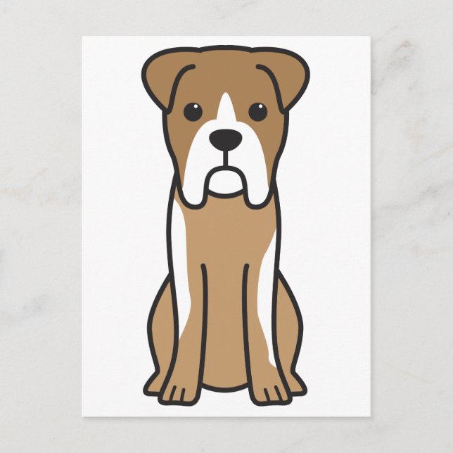 Bull Boxer Dog Cartoon Postcard (Front)