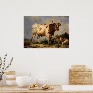 Bull by Eugene Joseph Verboeckhoven Poster