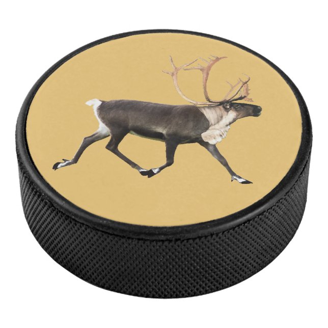 Bull Caribou Hockey Puck (3/4)