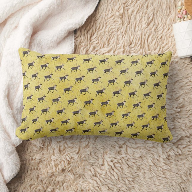 Bull Caribou Lumbar Cushion (Blanket)