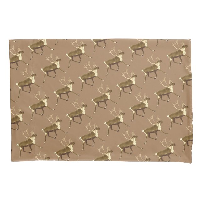 Bull Caribou - Sepia Pillowcase (Front)
