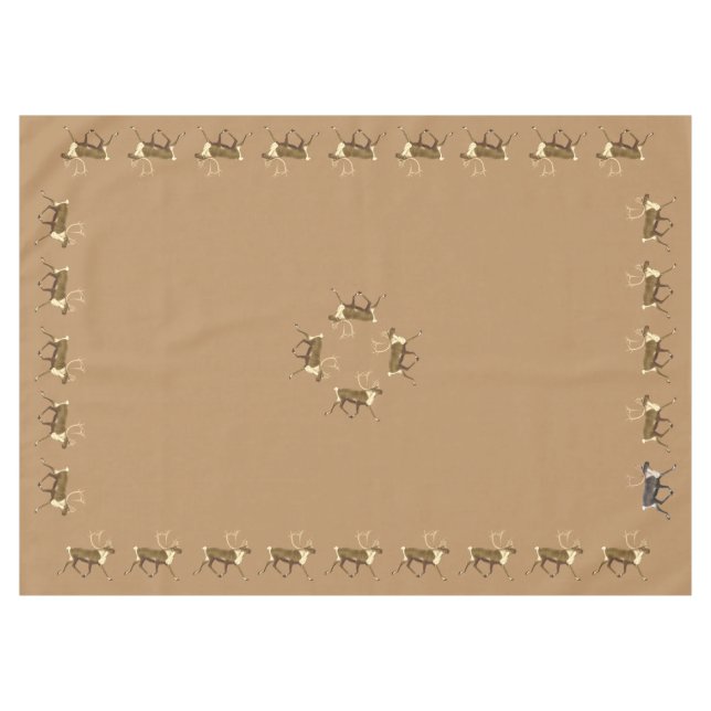 Bull Caribou - Sepia Tablecloth (Front (Horizontal))