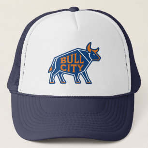 Bull City Geometric Bull Design – Durham NC Pride Trucker Hat