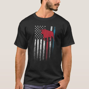 Bull Cow Rodeo  4th Of July American Flag Usa Amer T-Shirt