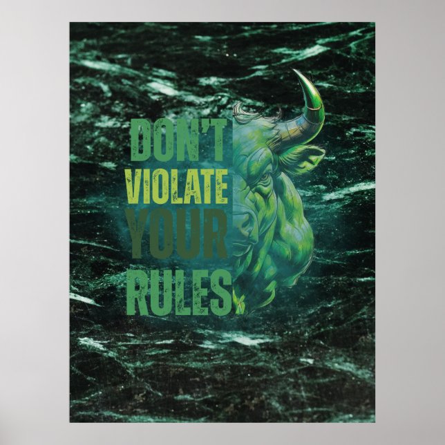 Bull design | Reminder | Motivation Poster (Front)