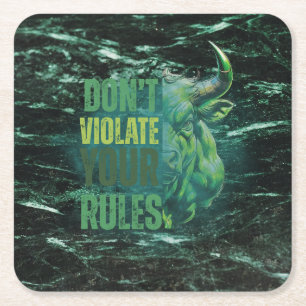 Bull design Reminder Motivation Square Paper Coaster