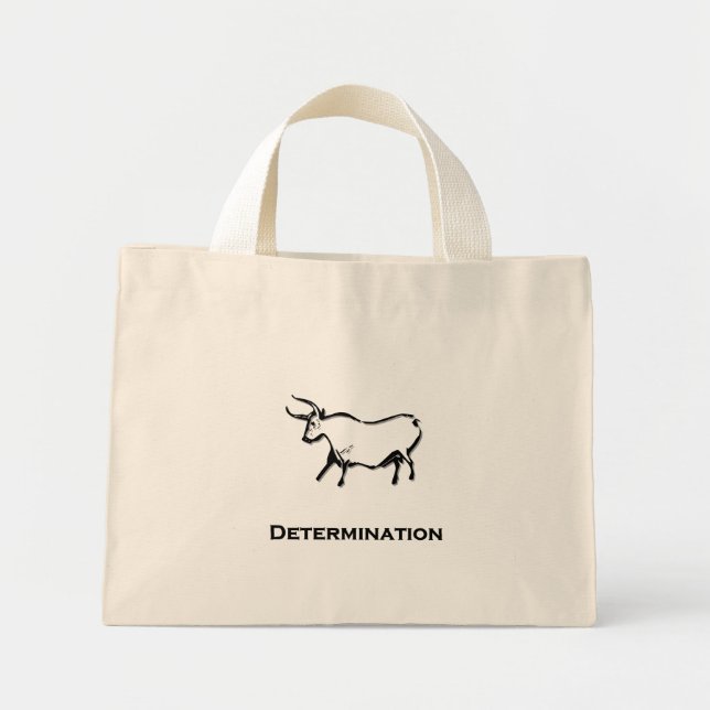 Bull Determination Black Mini Tote Bag (Front)
