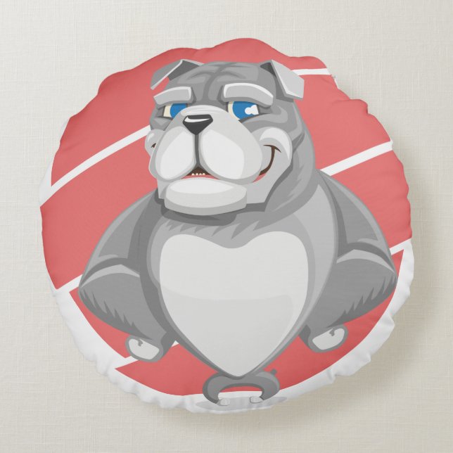 Bull Dog Round Cushion (Back)