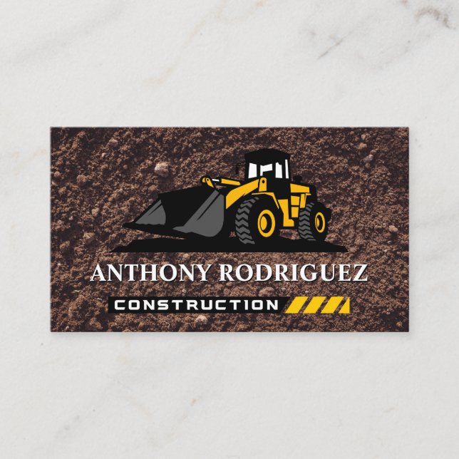 Bull Dozer | Construction | Soil Business Card (Front)