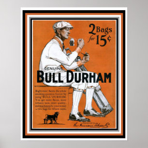 Bull Durham Golfer Vintage Ad Poster
