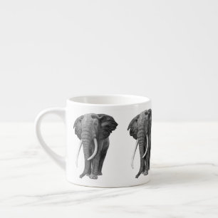 Bull elephant - Drawing in pencil Espresso Cup
