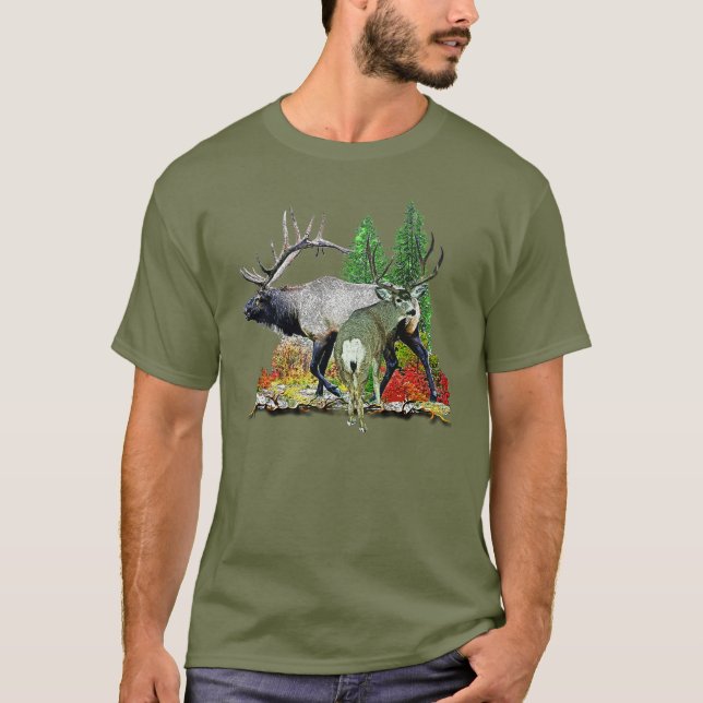 Bull elk  buck deer T-Shirt (Front)