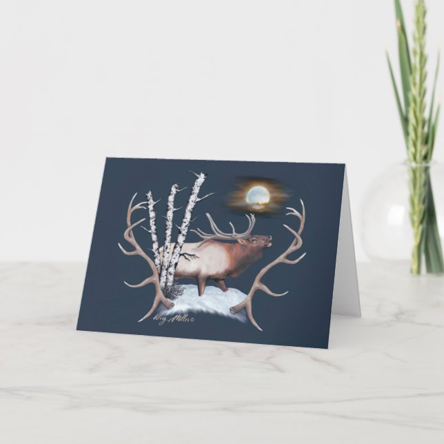 Bull Elk Bugling Card (Front)