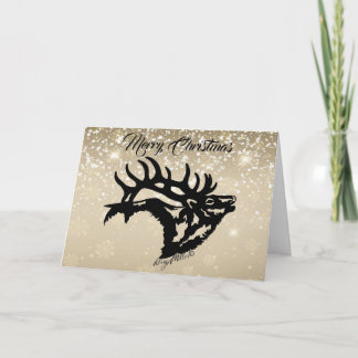 Bull Elk Christmas Holiday Card