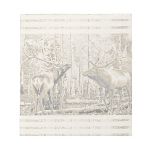 Bull elk face off notepad